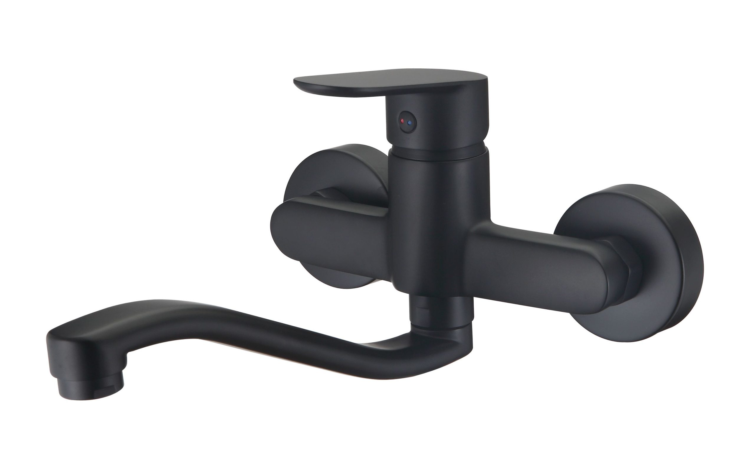 Borras PEK Black Single Lever Sink Mixer Wall Type DeNiche Finishing