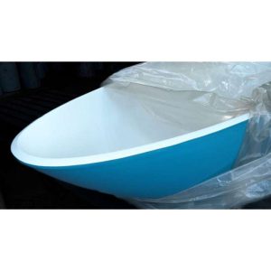 QUARTZ OVAL BATH 2 TONE WHITE BLUE 1800X850 HANDMADE