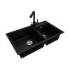 LGKS5 LAVE GRANITE COMPOSITE SINK BLACK 860X420X220MM INC WASTE