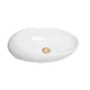 PEBBLE BASIN SMALL CERAMIC WHITE 490X310X135MM