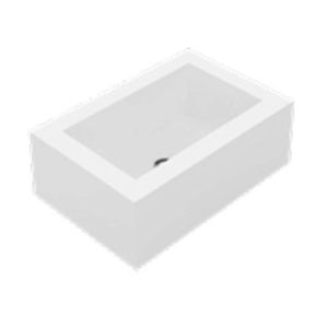 TROUGH BASIN SMALL SOLID COMPOSITE WHITE 600X400X200MM