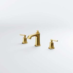 350 2000 BG STEINBERG SERIES 350 3 PIECE SURFACE MOUNT WASH BASIN FAUCET BRUSHED GOLD