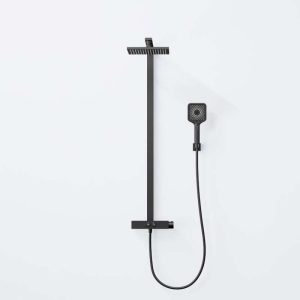 390 2750 S STEINBERG SERIES 390 390 2750 STEINBERG SERIES 390 SHOWER SET With thermostatic mixer valve, Pushtronic 2 outlets, with volume control, with rain shower (with Easy Clean) and handshower MATT BLACK