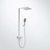 390 2750 STEINBERG SERIES 390 SHOWER SET With thermostatic mixer valve, Pushtronic 2 outlets, with volume control, with rain shower (with Easy Clean) and handshower CHROME