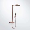 390 2790 BC STEINBERG SERIES 390 SHOWER SET with thermostatic mixer valve, Pushtronic 3 outlets, with volume control, with rain shower (with Easy Clean) and handshower BRUSHED COPPER