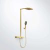 390 2790 BG STEINBERG SERIES 390 SHOWER SET with thermostatic mixer valve, Pushtronic 3 outlets, with volume control, with rain shower (with Easy Clean) and handshower BRUSHED GOLD