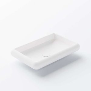 440 7410 W STEINBERG ROUNDED RECTANGULAR BASIN SOLID SURFACE MATT WHITE 600X400X112MM