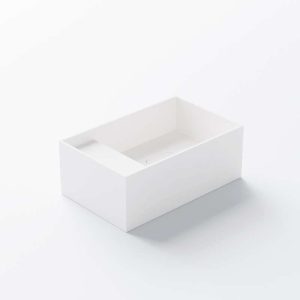 440 7500 W STEINBERG RECTANGULAR BASIN SURFACE/WALL MOUNT REVERSIBLE SOLID SURFACE MATT WHITE 400X250X150MM