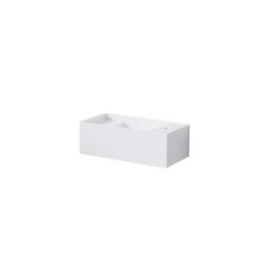 440 7520 W STEINBERG WALL MOUNTED BASIN WHITE SOLID SURFACE WITH TAP HOLE 450X220X150MM