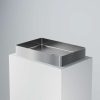 442 7110 BS STEINBERG STAINLESS STEEL RECTANGULAR COUNTERTOP BASIN BRUSHED STAINLESS STEEL 600X400MM NO OVERFLOW FREEFLOW WASTE