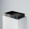 442 7110 BGM STEINBERG STAINLESS STEEL RECTANGULAR COUNTERTOP BASIN BRUSHED GUNMETAL 600X400MM NO OVERFLOW FREEFLOW WASTE