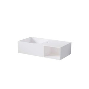 443 7120 W STEINBERG WALL MOUNT BASIN WITH OPEN SHELF TAPHOLE AND OVERFLOW 800X400X200MM