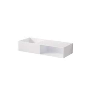 443 7130 W STEINBERG WALL MOUNT BASIN WITH OPEN SHELF TAPHOLE AND OVERFLOW 1000X400X200MM
