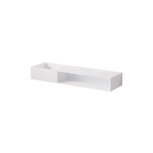 443 7140 W STEINBERG WALL MOUNT BASIN WITH OPEN SHELF TAPHOLE AND OVERFLOW 1400X400X200MM