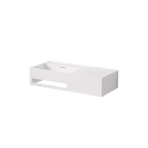 443 7200 W STEINBERG WALL MOUNT BASIN WITH DRAWER, TOWEL HOLDER AND TAPHOLE AND OVERFLOW 900X400X200MM