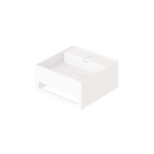 443 7250 W STEINBERG WALL MOUNT BASIN WITH 2 DRAWER, TOWEL HOLDER AND TAPHOLE AND OVERFLOW 400X400X200MM