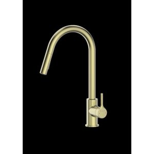 101 1400 VD BLG VITRUVIUS DANUBE PULL OUT KITCHEN SINK MIXER 2 FUNCTION DECK TYPE BRUSHED LIGHT GOLD