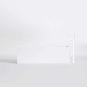 490 9200 W STEINBERG SQUARE FREESTANDING BATH SOLID SURFACE 1800X760X580MM MATT WHITE