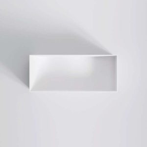 490 9200 W STEINBERG SQUARE FREESTANDING BATH SOLID SURFACE 1800X760X580MM MATT WHITE