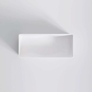 490 9400 W STEINBERG RECTANGULAR ROUNDED CORNERS FREESTANDING BATH SOLID SURFACE 1600X700X550MM MATT WHITE
