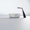 540 6010 52 STEINBERG COUNTERTOP BASIN WITH OVERFLOW LIGHT MARBLE GLOSSY WHITE 380X120MM SOLID SURFACE