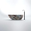 540 8010 50 STEINBERG SOLID SURFACE FREESTANDING BATH INC OVERFLOW,WASTE DARK PEARL GLOSSY WHITE 1708X842X560MM