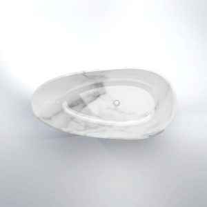 540 8010 52 STEINBERG SOLID SURFACE FREESTANDING BATH INC OVERFLOW, WASTE LIGHT MARBLE GLOSSY WHITE 1708X842X560MM