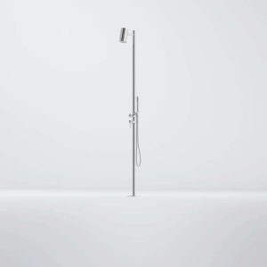 900 2700 STEINBERG OUTDOOR SHOWER WITH SHOWER HANDSET AND SWIVEL SHOWER HEAD STAINLESS STEEL