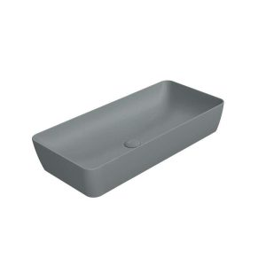 904004 NUBES RECTANGULAR COUNTERTOP BASIN 800X400MM NO OVERFLOW EXC WASTE MATT AGAVE