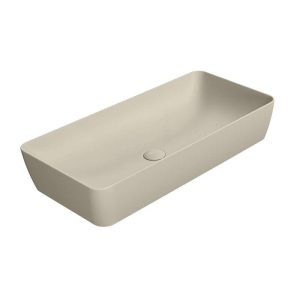 904008 NUBES RECTANGULAR COUNTERTOP BASIN 800X400MM NO OVERFLOW EXC WASTE CRETA