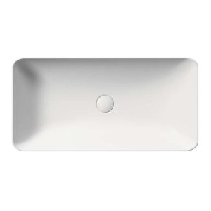 904009 NUBES RECTANGULAR COUNTERTOP BASIN 800X400MM NO OVERFLOW EXC WASTE MATT WHITE