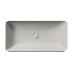 904017 NUBES RECTANGULAR COUNTERTOP BASIN 800X400MM NO OVERFLOW EXC WASTE MATT CEMENT