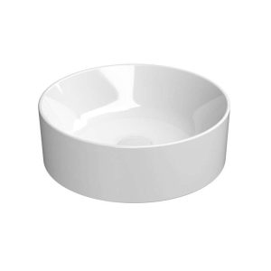 942611 KUBE X 400 DIAMETER ROUND COUNTERTOP BASIN NO OVERFLOW GLOSSY WHITE