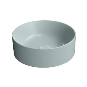 942615 KUBE X 400 DIAMETER ROUND COUNTERTOP BASIN NO OVERFLOW GHIACCIO (MATT ICE BLUE)