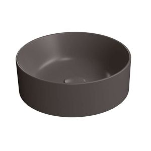 942626 KUBE X 400 DIAMETER ROUND COUNTERTOP BASIN NO OVERFLOW MATT BLACK