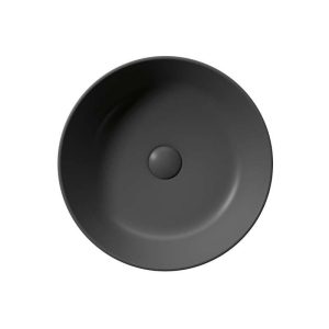 942626 KUBE X 400 DIAMETER ROUND COUNTERTOP BASIN NO OVERFLOW MATT BLACK