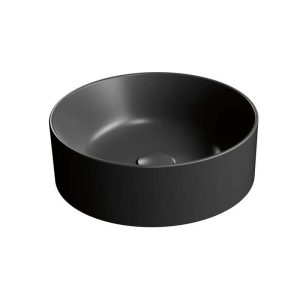 942626 KUBE X 400 DIAMETER ROUND COUNTERTOP BASIN NO OVERFLOW MATT BLACK
