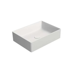 942909 KUBE X RECTANGULAR COUNTERTOP BASIN 500X370MM EXC WASTE MATT WHITE