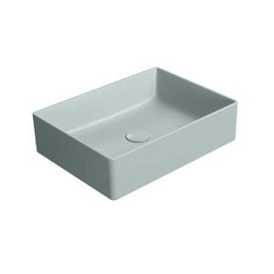 942915 KUBE X RECTANGULAR COUNTERTOP BASIN 500X370MM EXC WASTE MATT GHIACCIO