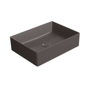 942926 KUBE X RECTANGULAR COUNTERTOP BASIN 500X370MM EXC WASTE MATT BLACK