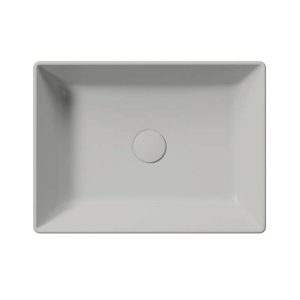 942917 KUBE X RECTANGULAR COUNTERTOP BASIN 500X370MM EXC WASTE MATT CEMENT