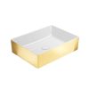 942950 KUBE X RECTANGULAR COUNTERTOP BASIN 500X370MM EXC WASTE WHITE GOLD