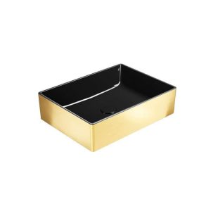 942951 KUBE X RECTANGULAR COUNTERTOP BASIN 500X370MM EXC WASTE BLACK GOLD