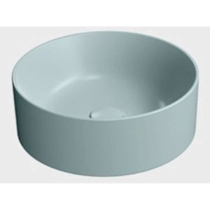 942615 Kube X 40 cm Diameter Round Countertop Washbasin without Overflow (Waste Fitting Sold Separately) GHIASSIO (MATT ICE BLUE)