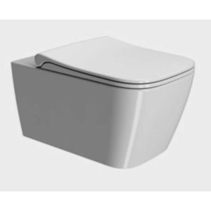 961511 Nubes Wall-Hung Pan with Rimless Swirlflush®, Silent Flushing System made with Extraglaze® Antibacterial Enamel. Width 36 cm Depth 55 cm (includes Fixation Code FISR5) GLOSSY WHITE