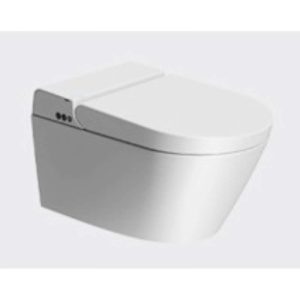 WClean Smart Wall-Hung Pan with Rimless Swirlflush ®, Silent Flushing System made with Extraglaze® Antibacterial Enamel. Stainless Steel Nozzle provides Intimate Hygiene. Drying is performed by a High Efficiency Device. Width 38 cm Depth 60 cm (includes Fixation Code FISR5) 