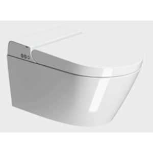 WClean Smart Wall-Hung Pan with Rimless Swirlflush ®, Silent Flushing System made with Extraglaze® Antibacterial Enamel. Stainless Steel Nozzle provides Intimate Hygiene. Drying is performed by a High Efficiency Device. Width 38 cm Depth 60 cm (includes Fixation Code FISR5) 