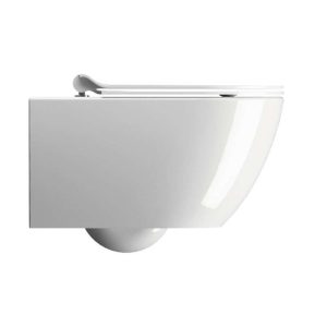 881511 GSI PURA WALL HUNG PAN SWIRLFLUSH SLIM SOFT CLOSE SEAT MATT GLOSSY WHITE