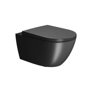 81526 GSI PURA WALL HUNG PAN SWIRLFLUSH SLIM SOFT CLOSE SEAT ARDESIA MATT BLACK